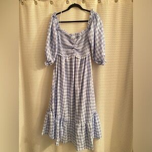 Lavendar Gingham Women's Maxi Dress by MABLE